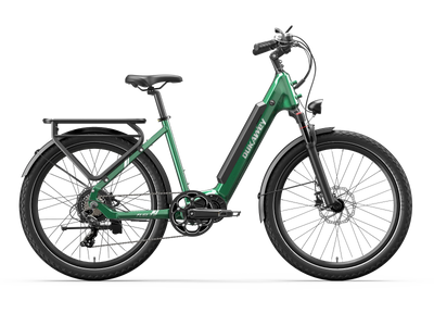 Dukawey FUGL3.0 green low-step 250W city e-bike side view