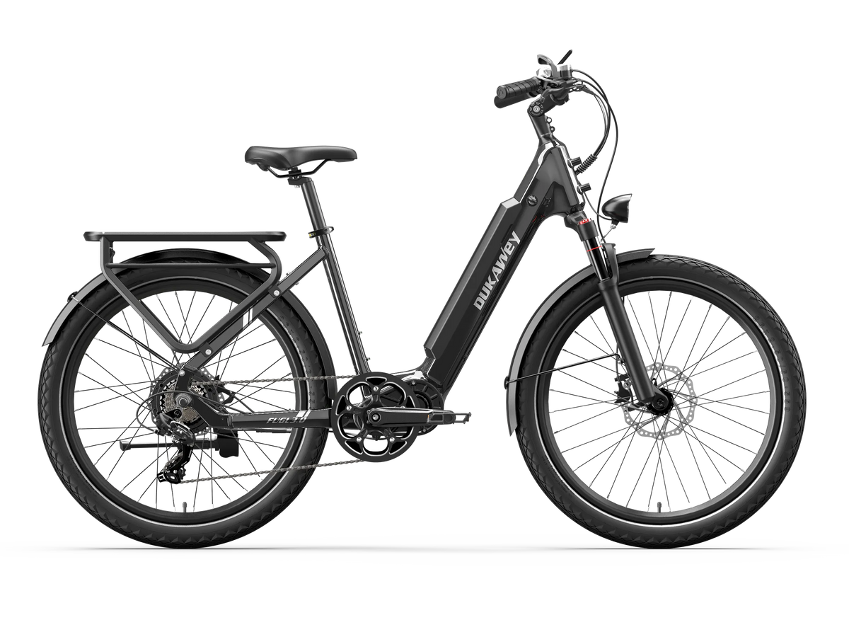 Dukawey FUGL3.0 black 26 inch torque sensor e-bike side view
