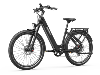 Black Dukawey FUGL Pro electric bike, front three-quarter view