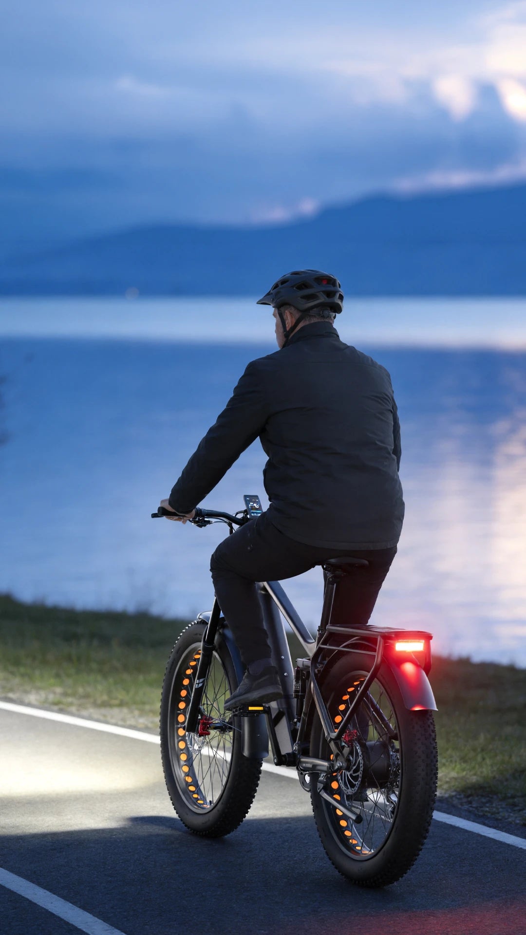 Ride beyond sunset.
Stay seen.
Stay in control.